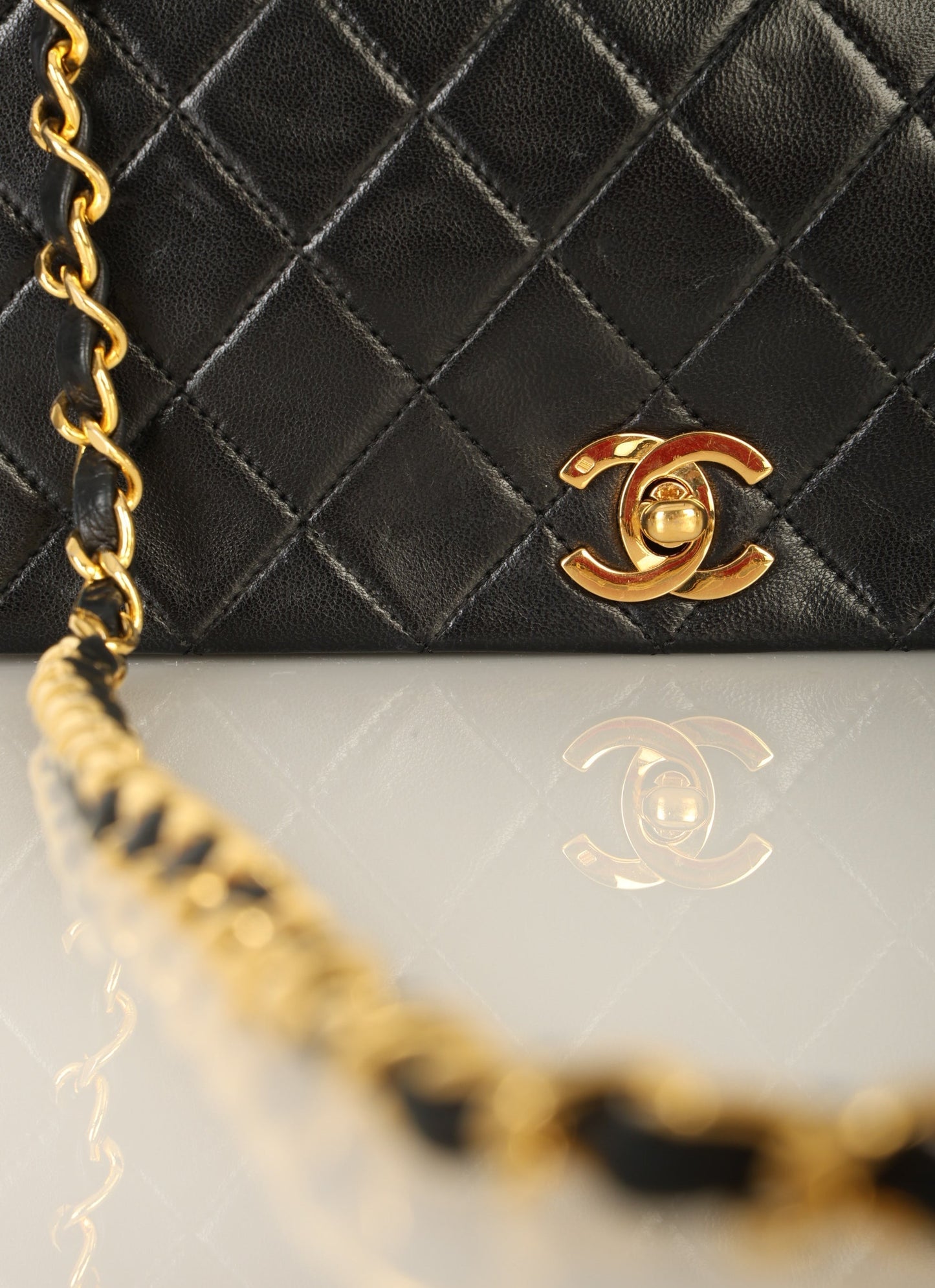 Chanel 1989 Lambskin Turnlock Medium Full Flap