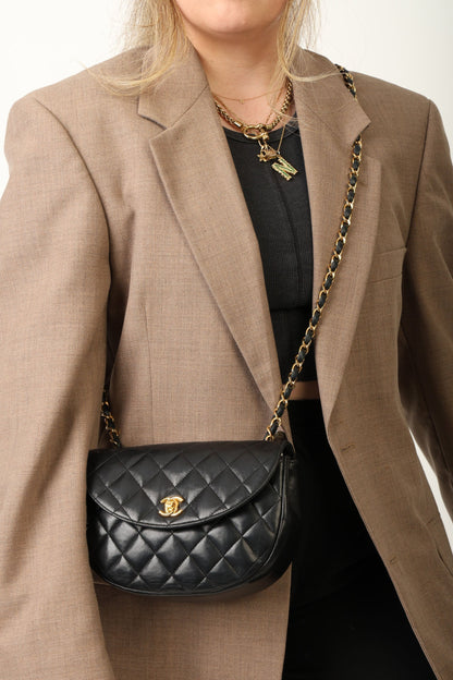 Chanel 1996 Lambskin Crescent Flap Bag