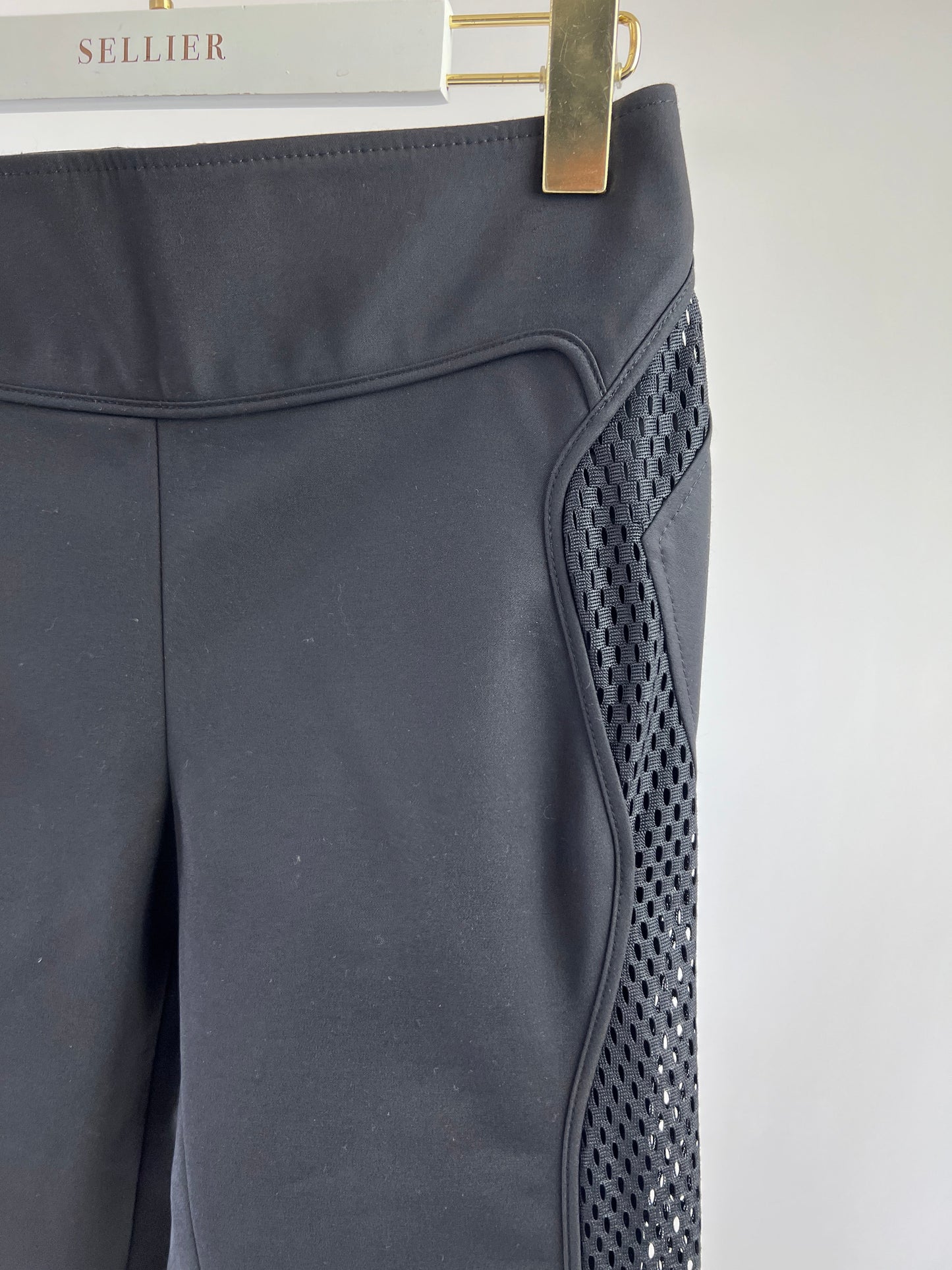 Gucci Black Leggings with Mesh & Ankle Zip Details Size IT 42 (UK 10)