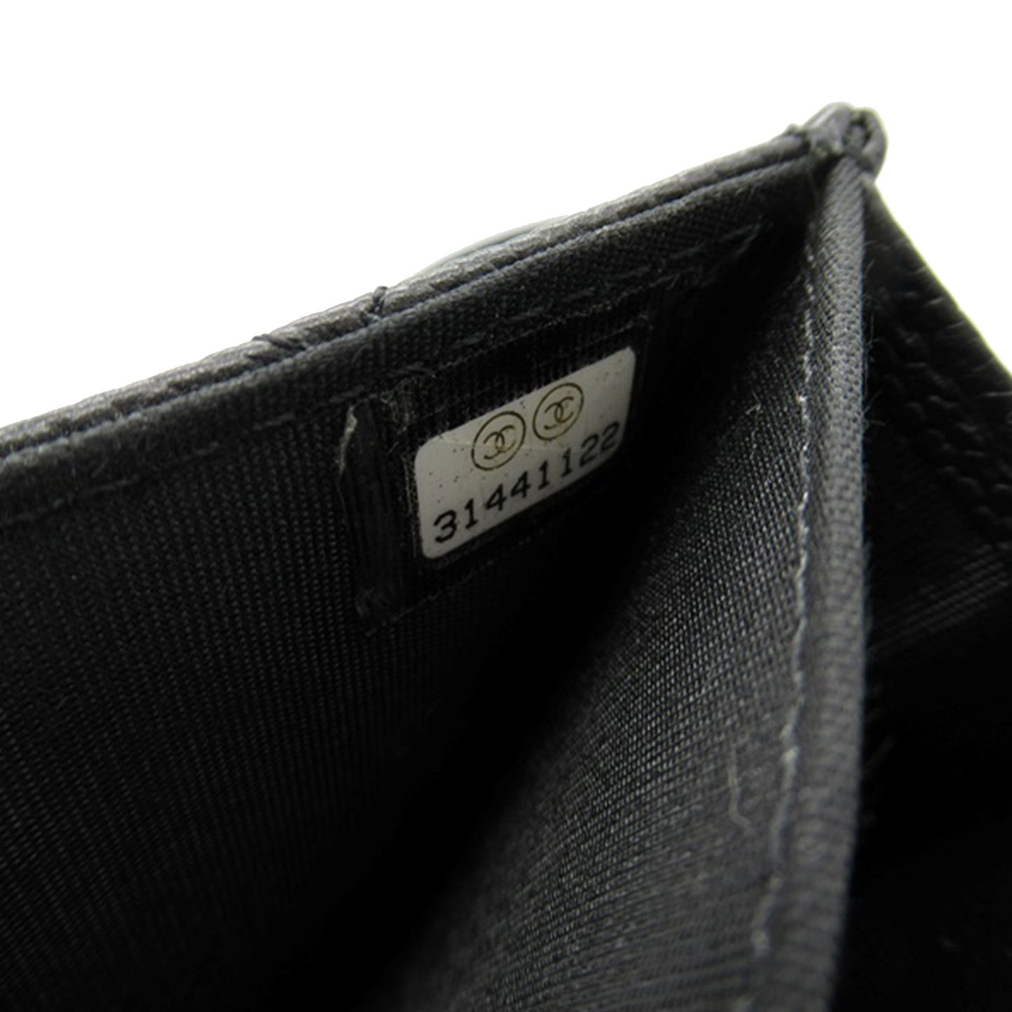 Black Chanel Quilted Caviar Boy Card Holder with Chain Crossbody Bag