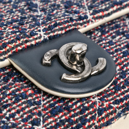 Blue Chanel Medium Tweed Single Flap Crossbody Bag