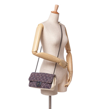 Blue Chanel Medium Tweed Single Flap Crossbody Bag