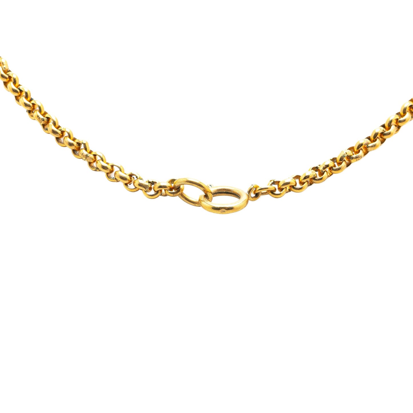 Gold Chanel Gold Plated CC Flower Pendant Necklace
