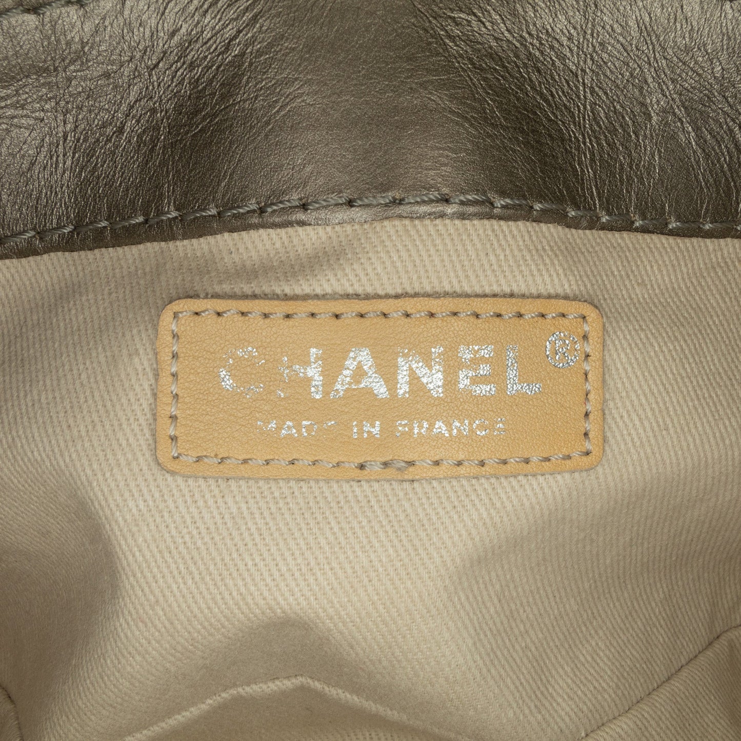 Grey Chanel Mini Quilted Metallic Calfskin Lady Pearly Flap Crossbody Bag