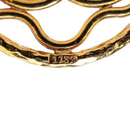 Gold Chanel Gold Plated CC Flower Brooch