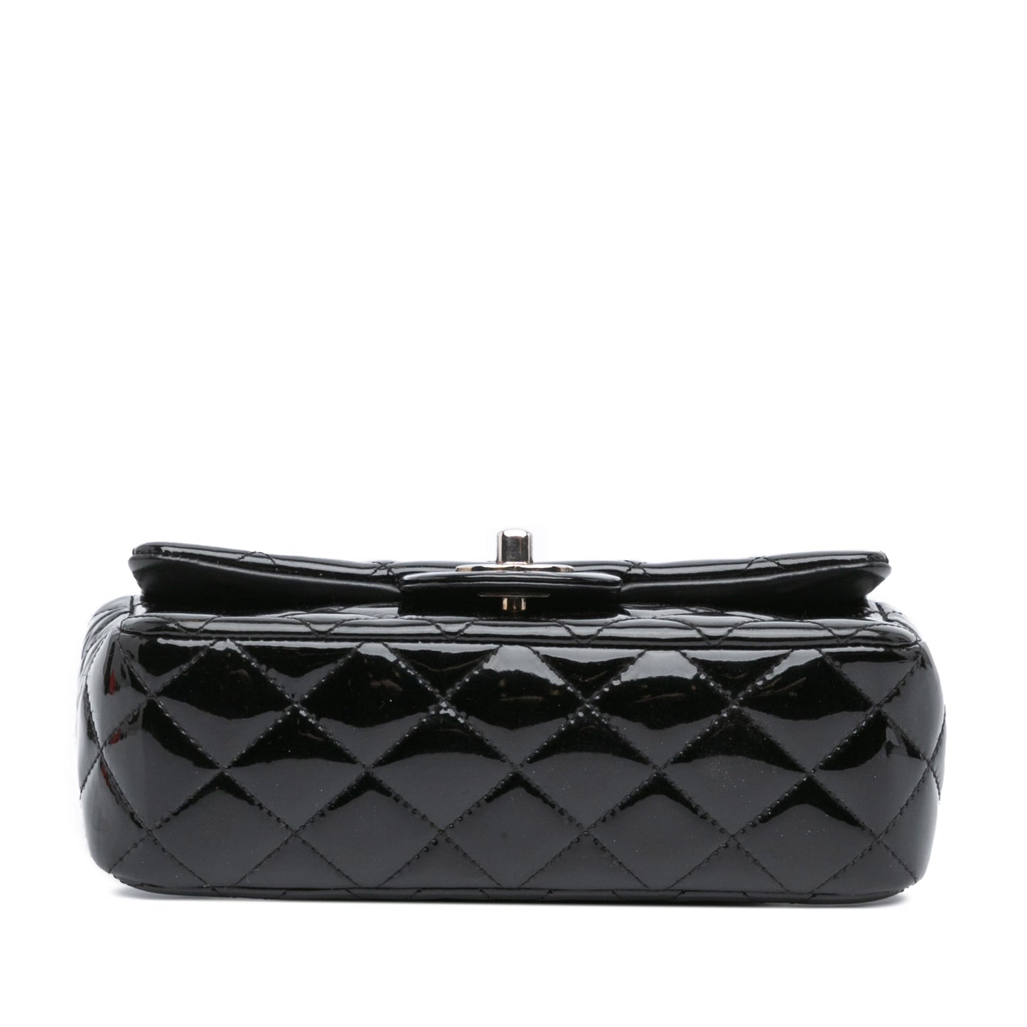 Black Chanel Mini Rectangular Classic Patent Single Flap Crossbody Bag