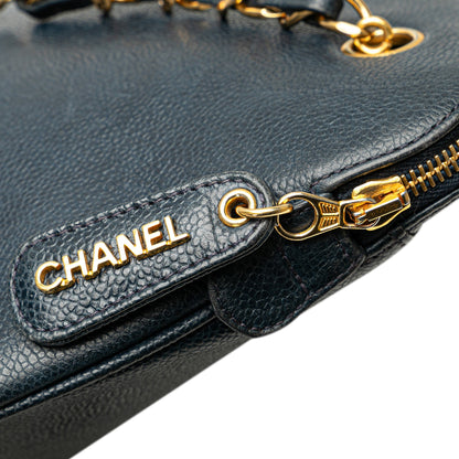 Blue Chanel Caviar Chain Tote