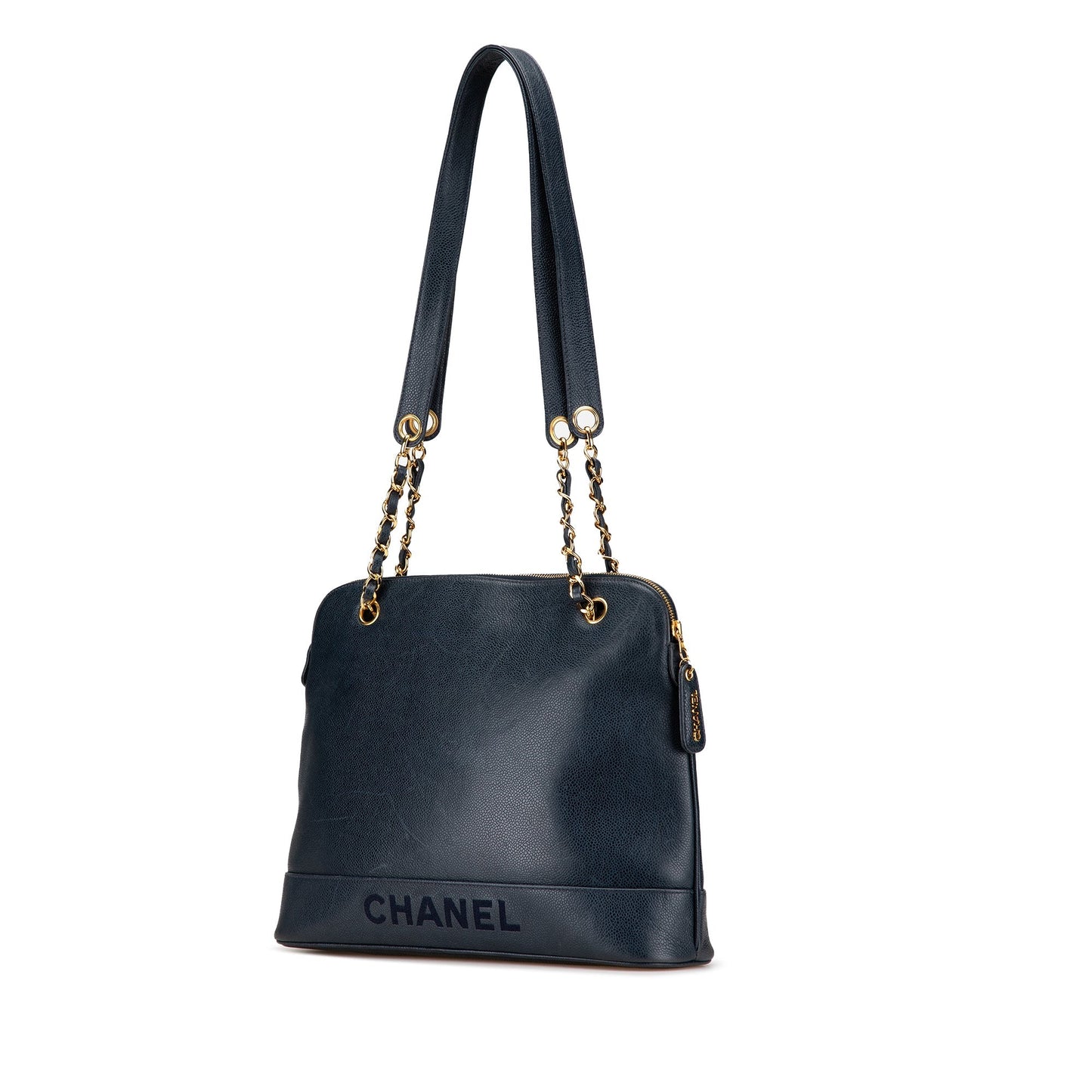 Blue Chanel Caviar Chain Tote