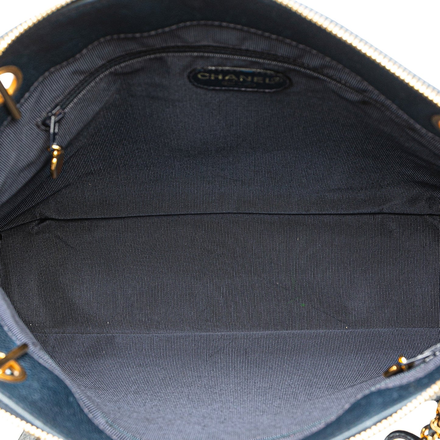 Blue Chanel Caviar Chain Tote