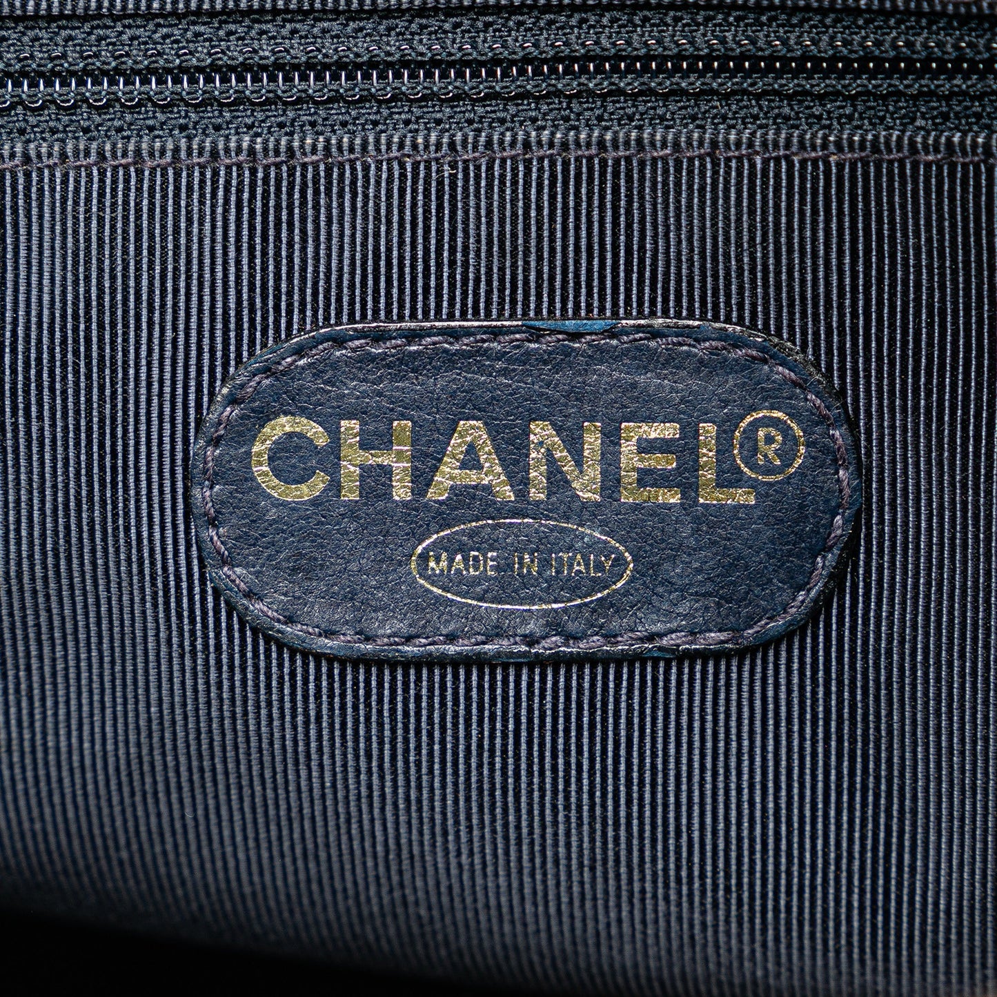 Blue Chanel Caviar Chain Tote