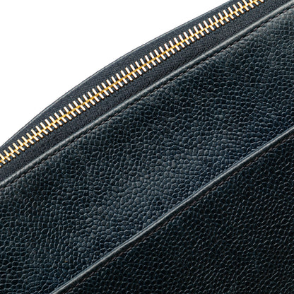 Blue Chanel Caviar Chain Tote