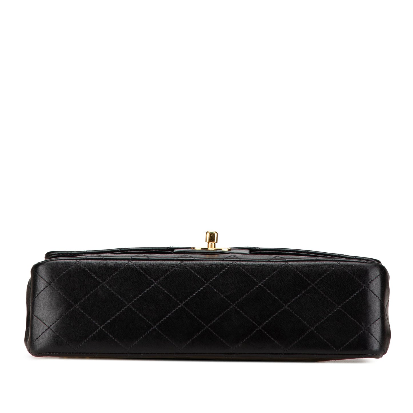 Black Chanel Medium Classic Lambskin Double Flap Shoulder Bag
