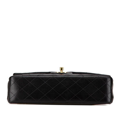 Black Chanel Medium Classic Lambskin Double Flap Shoulder Bag