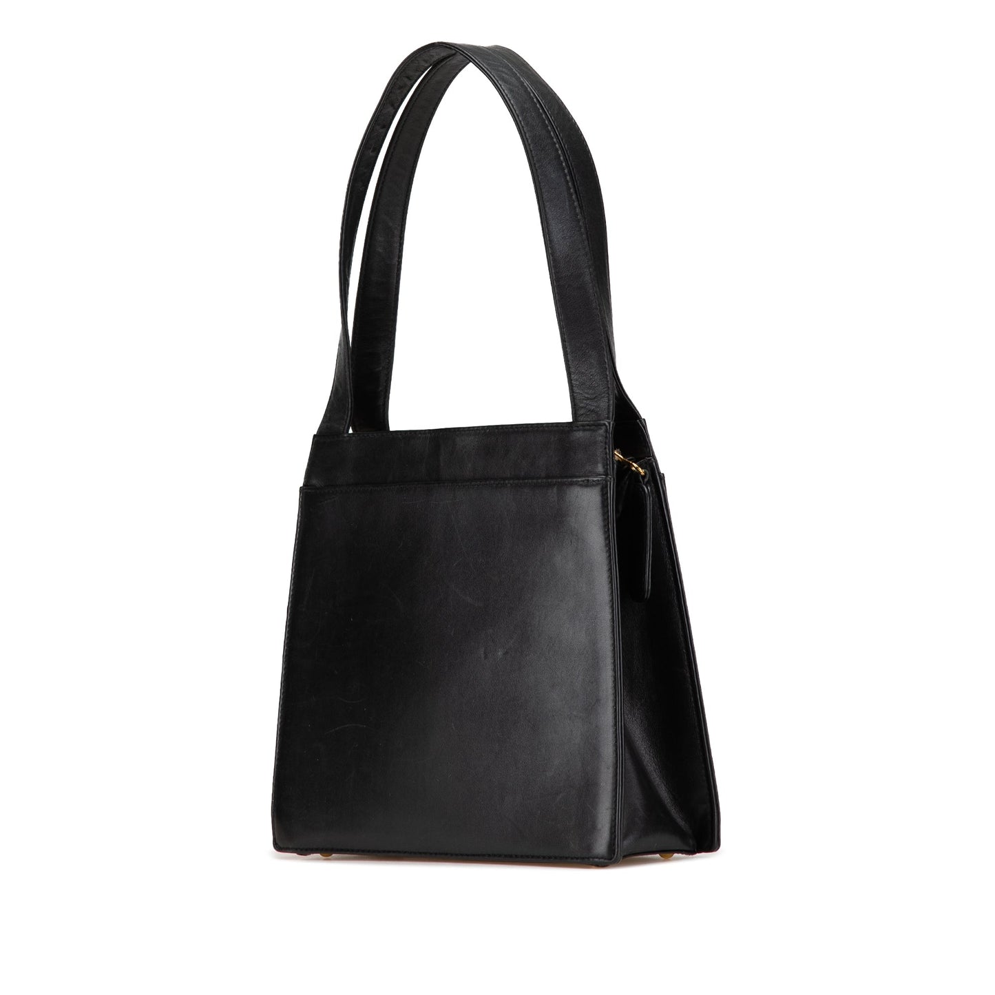 Black Chanel Lambskin Logo Tote
