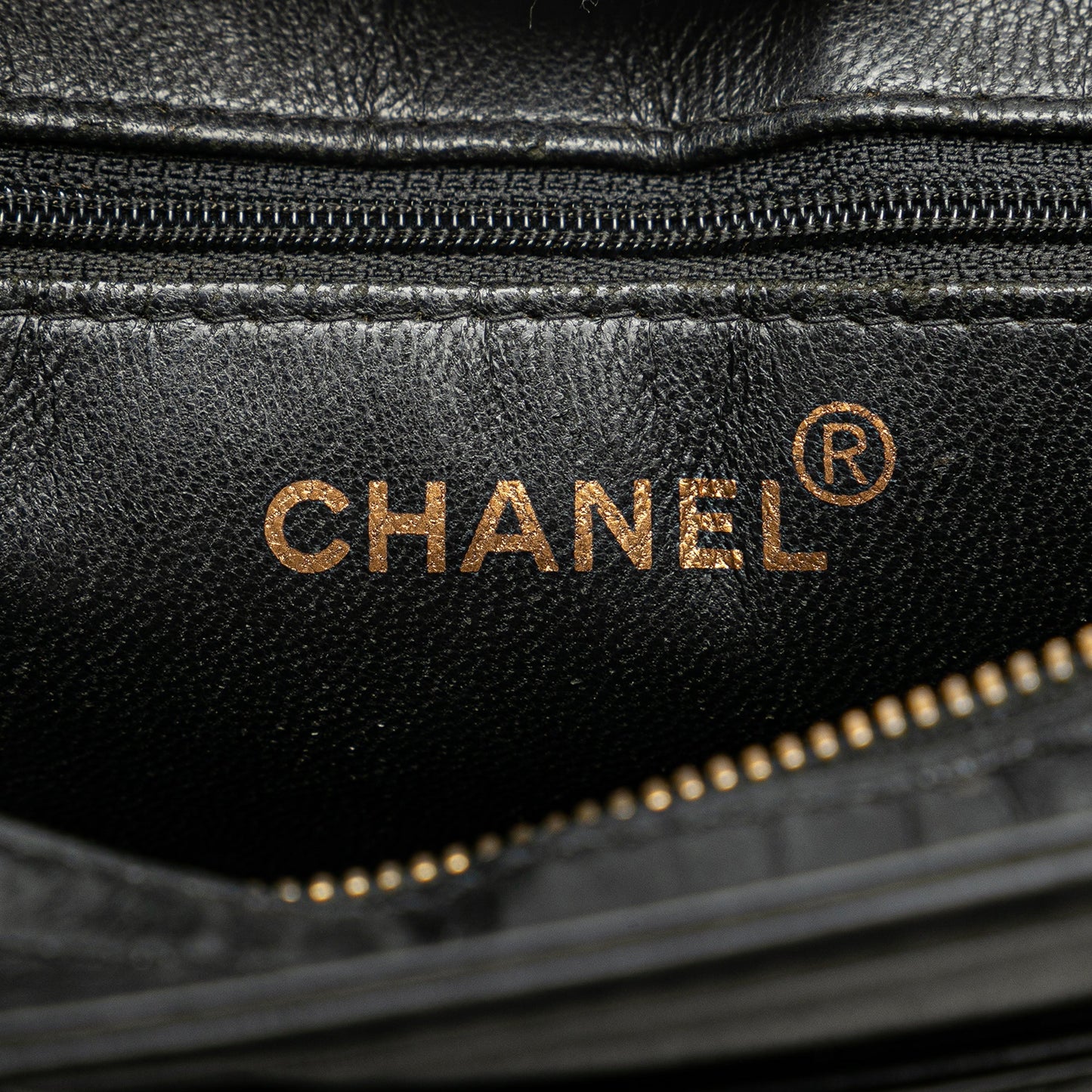Black Chanel Lambskin Logo Tote