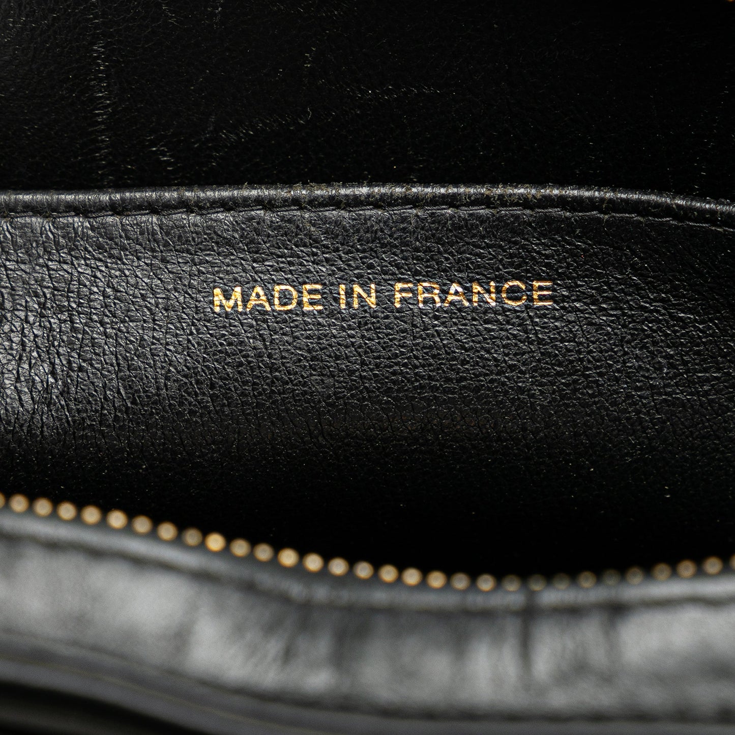 Black Chanel Lambskin Logo Tote