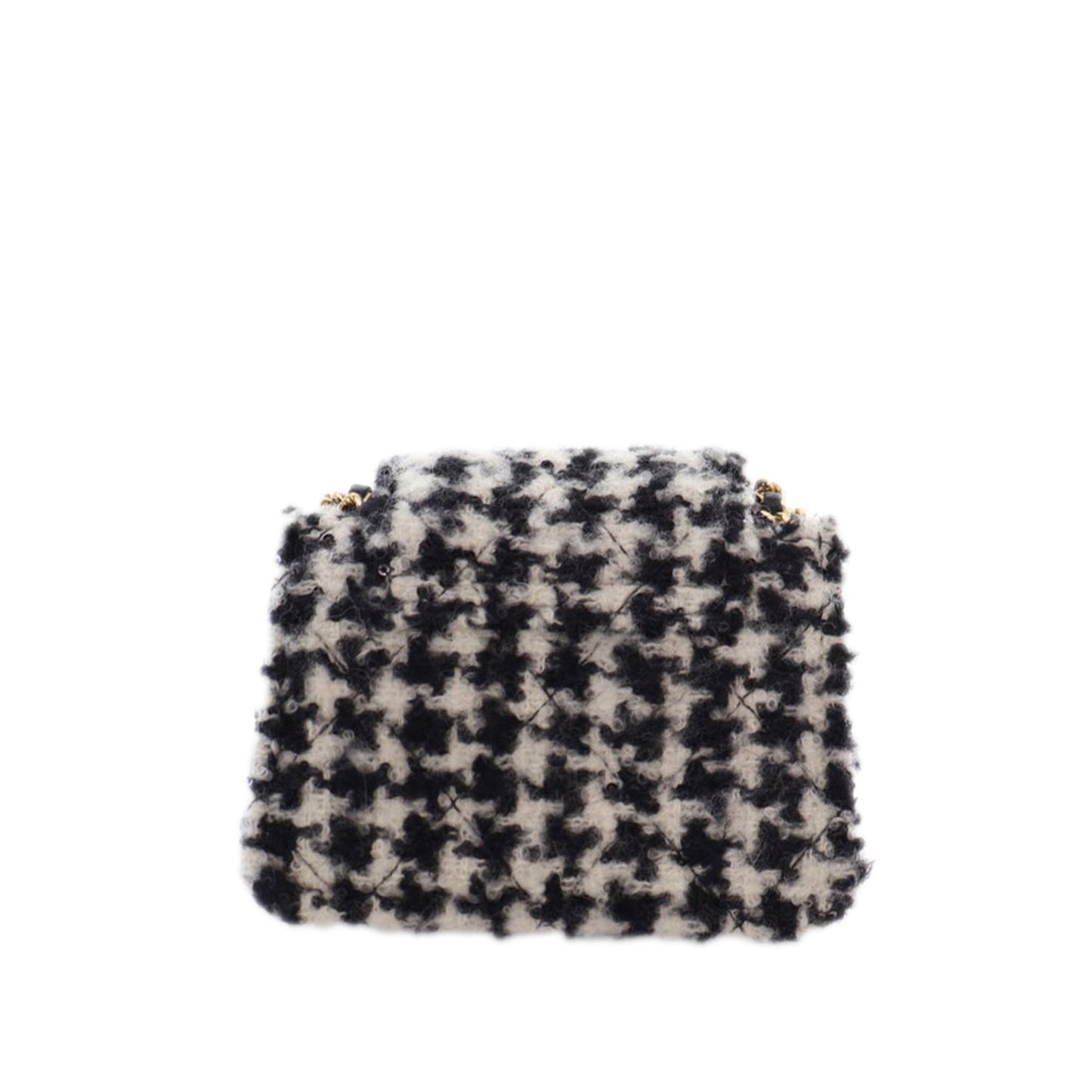 Black Chanel Mini CC Tweed Houndstooth Accordion Flap Crossbody Bag