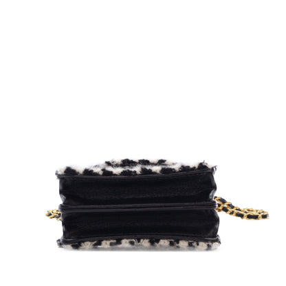 Black Chanel Mini CC Tweed Houndstooth Accordion Flap Crossbody Bag