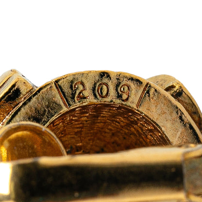 Gold Chanel Gold Plated CC Clip On Earrings