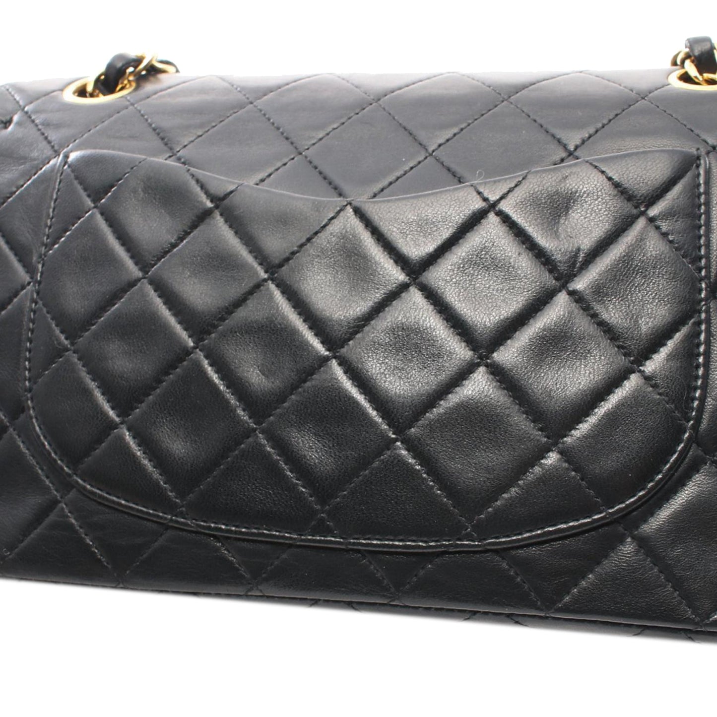 Black Chanel Small Classic Lambskin Double Flap Shoulder Bag