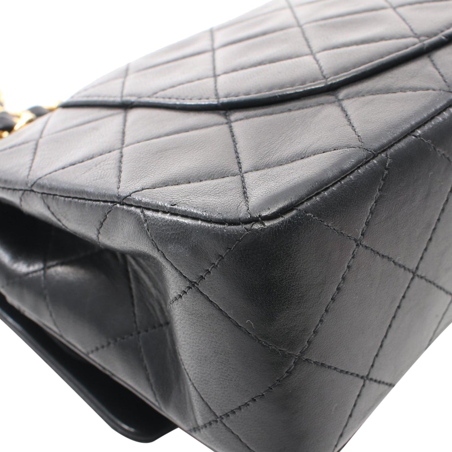 Black Chanel Small Classic Lambskin Double Flap Shoulder Bag