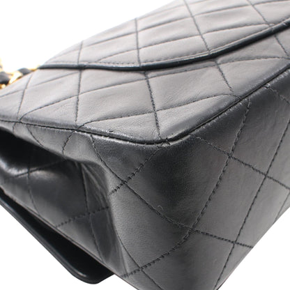 Black Chanel Small Classic Lambskin Double Flap Shoulder Bag