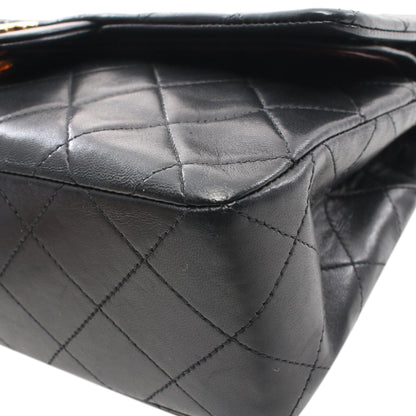 Black Chanel Small Classic Lambskin Double Flap Shoulder Bag