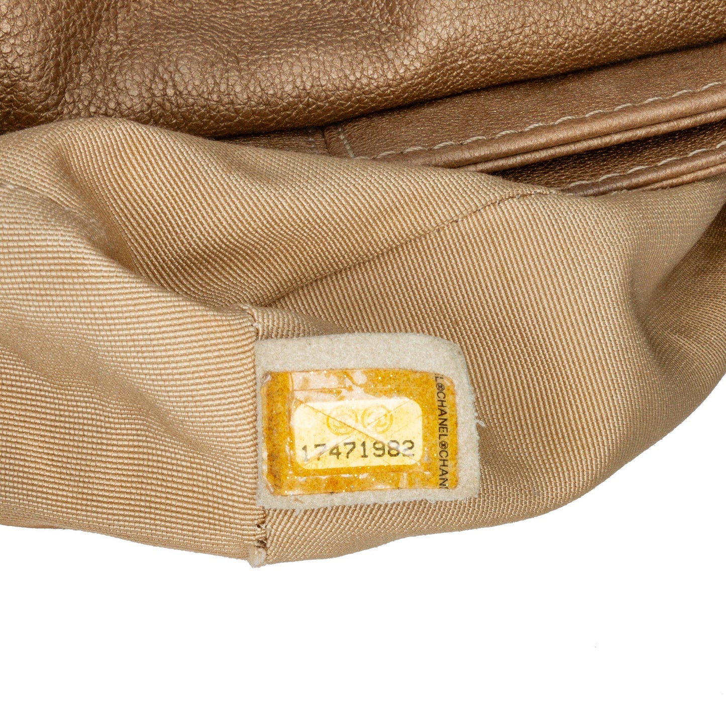 Gold Chanel Grained Metallic Calfskin Trianon Messenger Flap Crossbody Bag