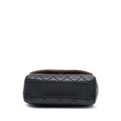 Black Chanel Small Quilted Lambskin Ribbon Flap Crossbody Bag