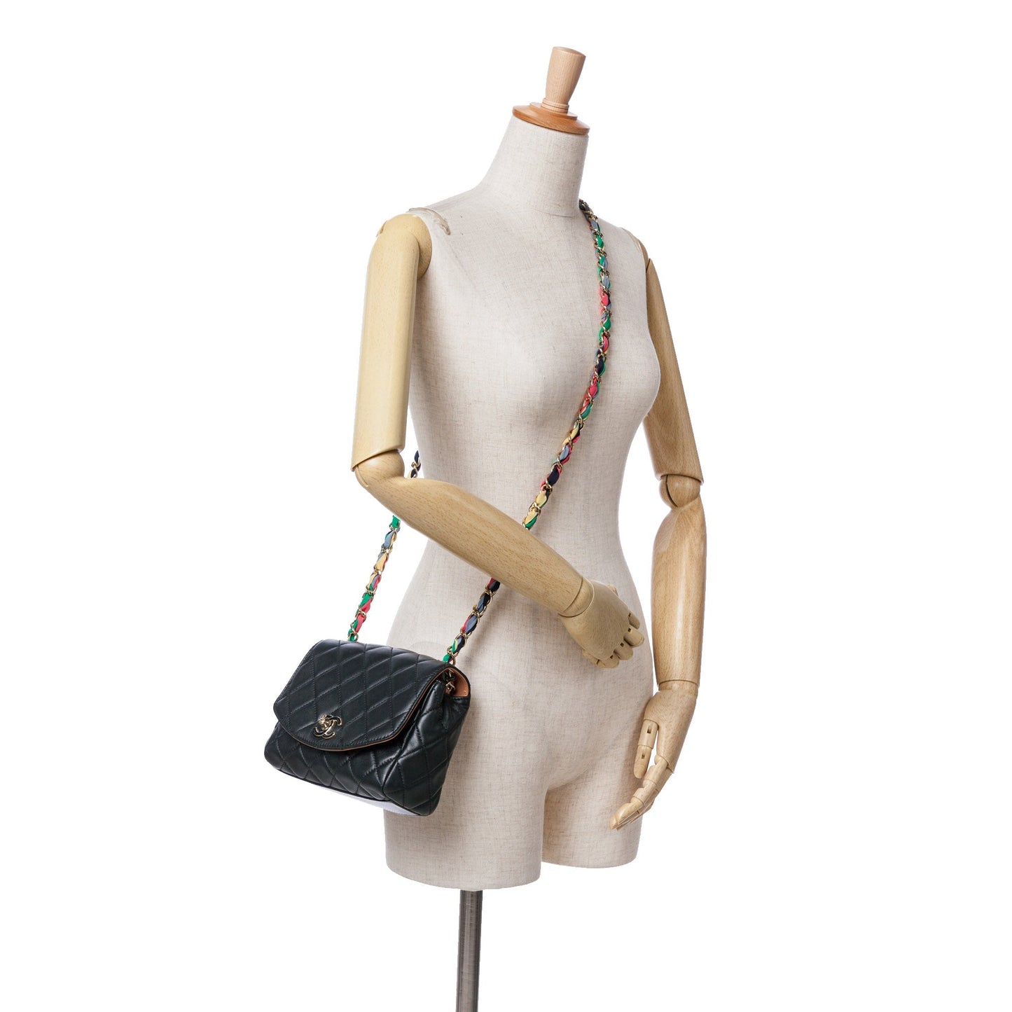 Black Chanel Small Quilted Lambskin Ribbon Flap Crossbody Bag
