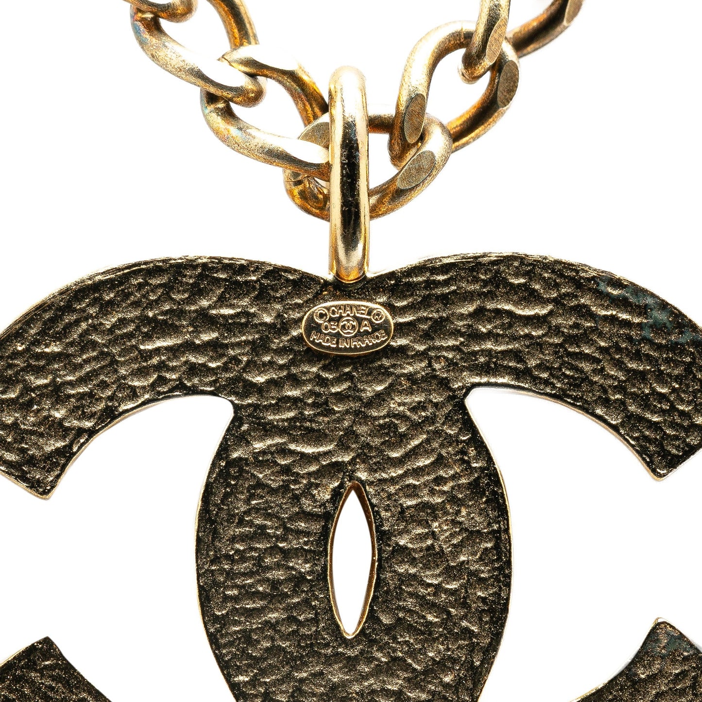 Gold Chanel Gold Plated CC Pendant Necklace