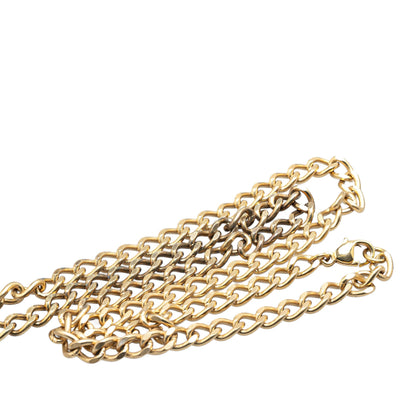 Gold Chanel Gold Plated CC Pendant Necklace
