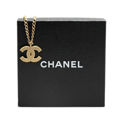 Gold Chanel Gold Plated CC Pendant Necklace
