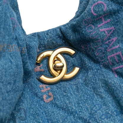 Chanel Sac Maxi Quilted Denim Mood Hobo