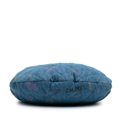 Chanel Sac Maxi Quilted Denim Mood Hobo