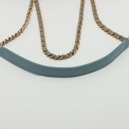 Chanel Matelasse Light Blue Denim Drawstring Bag