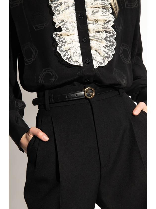 Gucci Blondie Thin Leather Belt Black