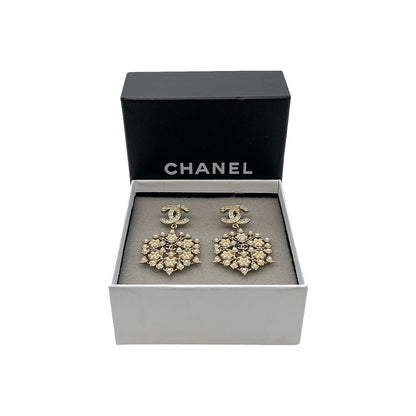 Chanel CC Snowflake Drop Earrings