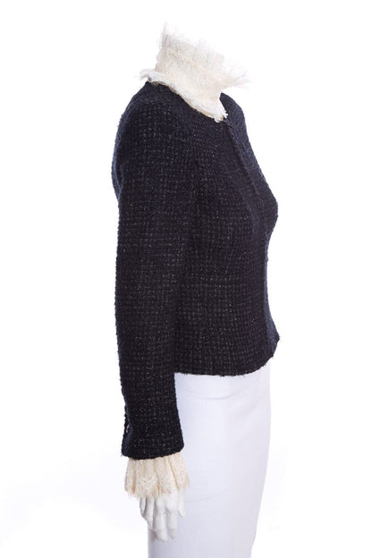 Chanel Navy Fantasy Tweed Jacket SZ 36
