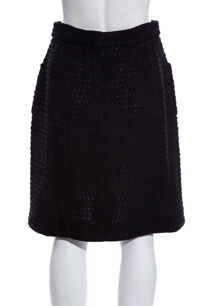 Chanel Black Tweed Skirt SZ 38