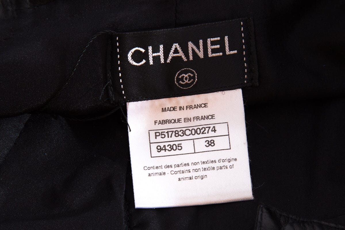 Chanel Salzburg Collection Black Calfskin Mini Skirt SZ 38