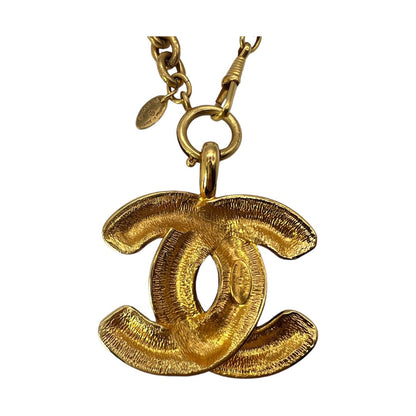 Chanel Vintage Quilted CC Pendant Necklace