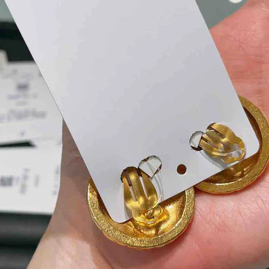 Chanel Metal Clip On Earrings