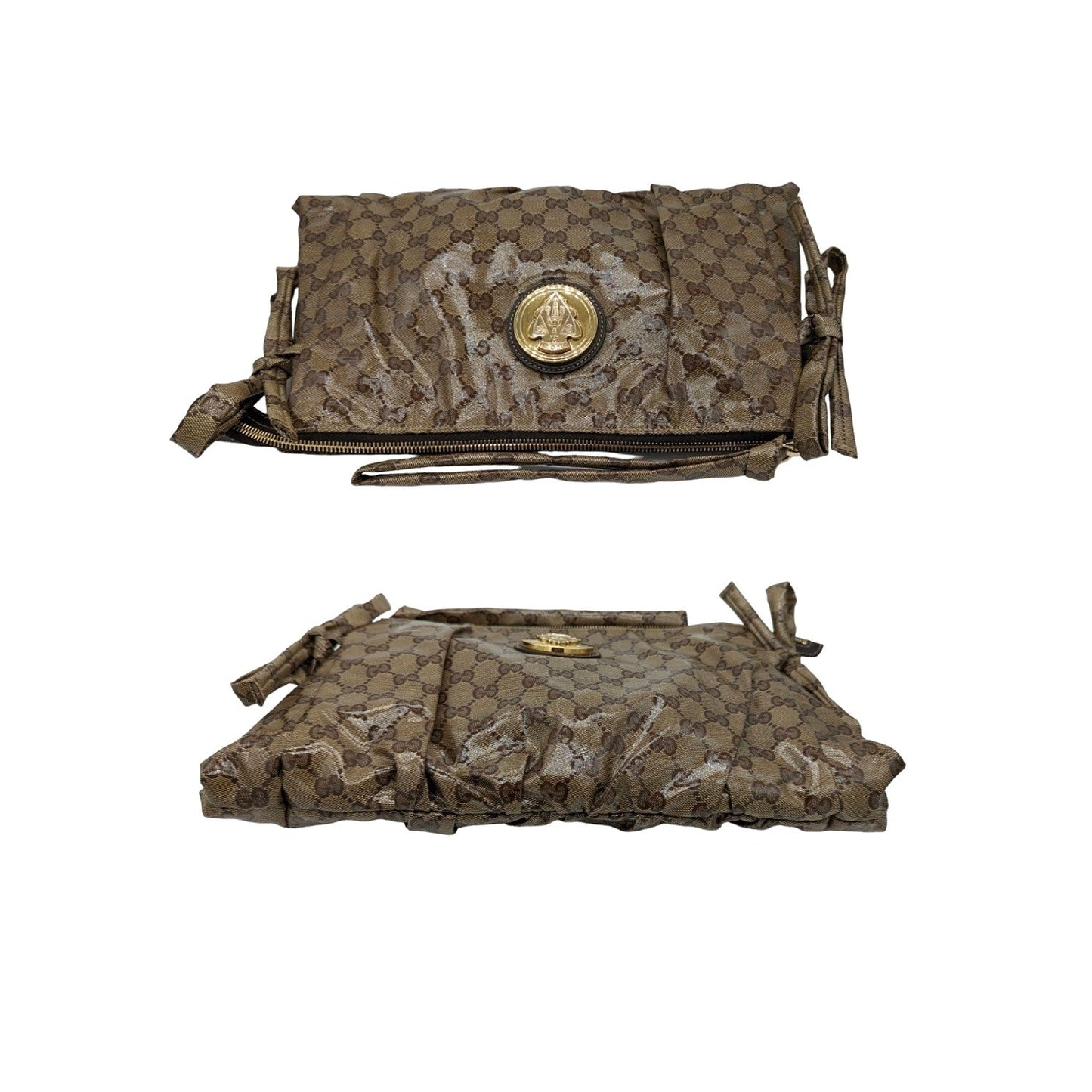 Gucci Beige/Ebony GG Crystal Hysteria Clutch Bag