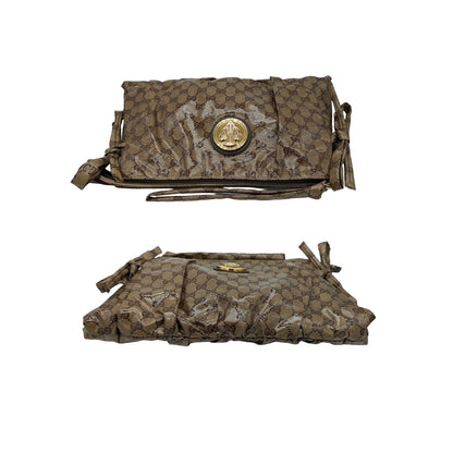 Gucci Beige/Ebony GG Crystal Hysteria Clutch Bag