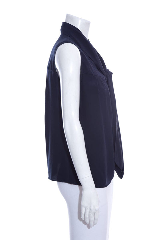 Chanel Midnight Silk Blouse SZ 40