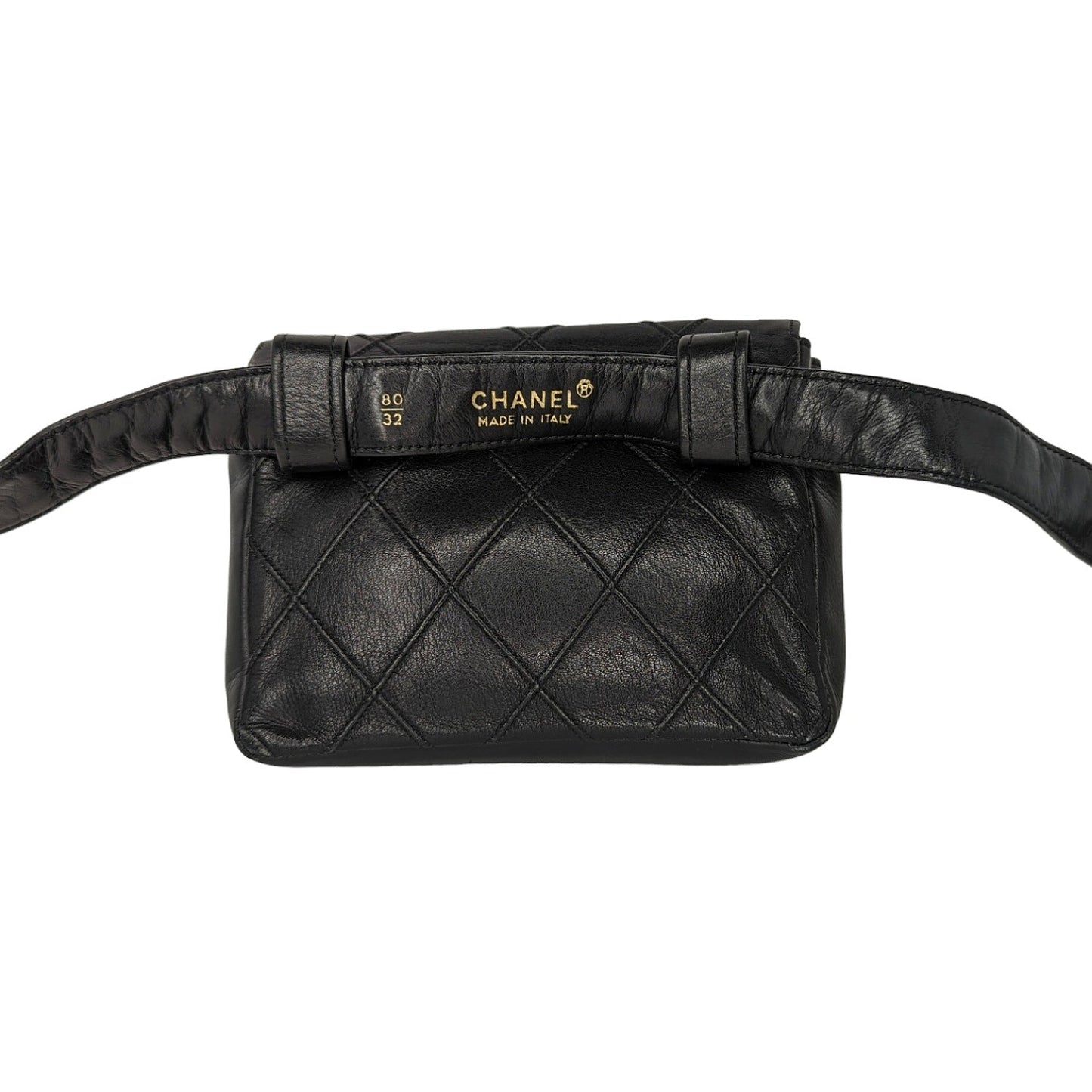 Chanel Vintage Lambskin Diamond Stitched Flap Waist Belt Bag