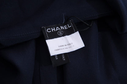 Chanel Midnight Silk Blouse SZ 40