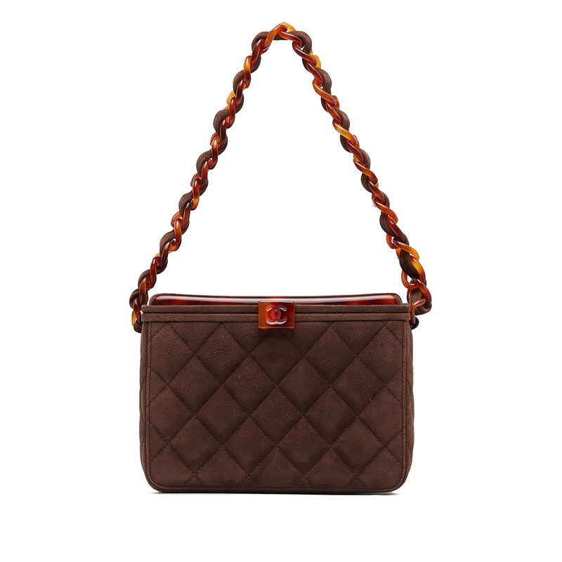 Chanel Suede Matelasse Coco Mark Chain Vanity Bag