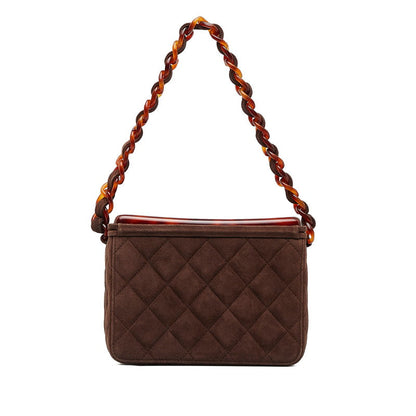 Chanel Suede Matelasse Coco Mark Chain Vanity Bag